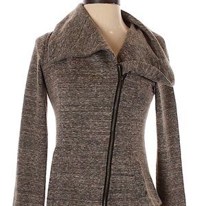 Mystree Moto Jacket Cardigan in Tan Heather
